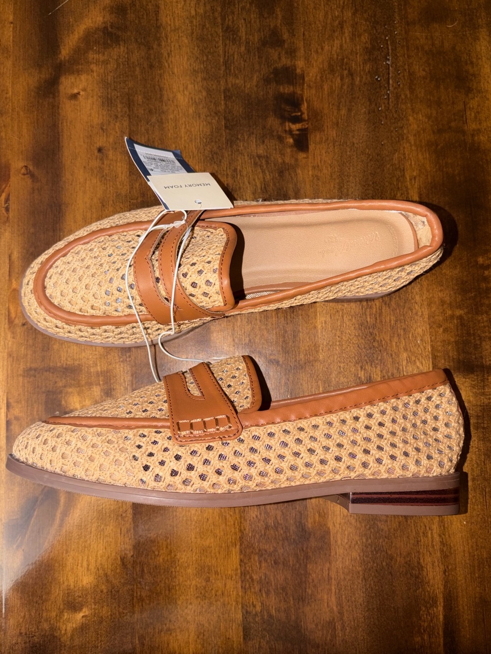 Universal Thread Natural Cove Woven Penny Loafer Shoes Memory Foam NWT Size 7